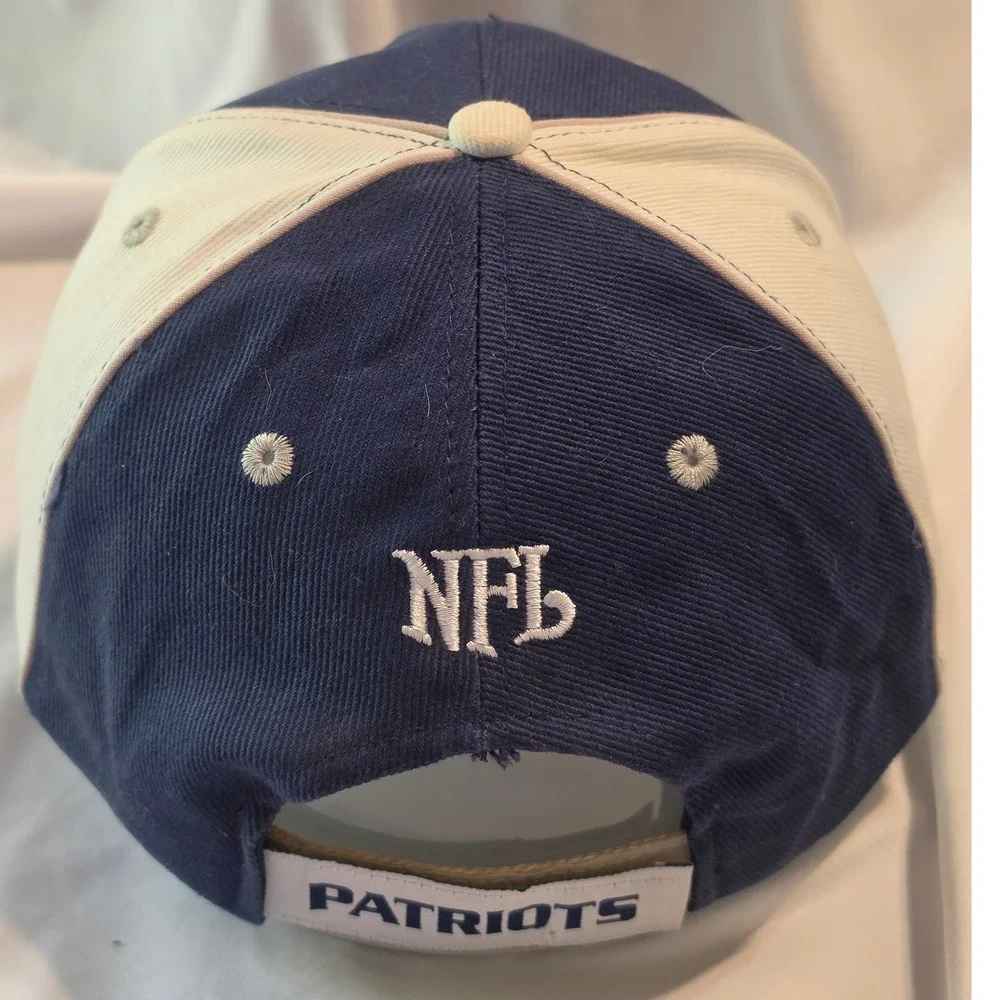New England Patriots NFL Navy Blue White Adjustable Embroidered Hat Cap‎ Mens
